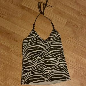 brown zebra print tank top